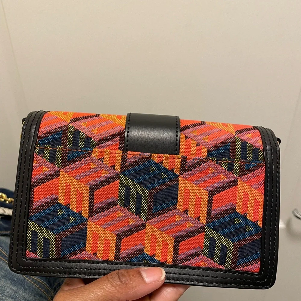 MCM Gretl Cubic Logo Jacquard/Leather Crossbody - Picture 10 of 11